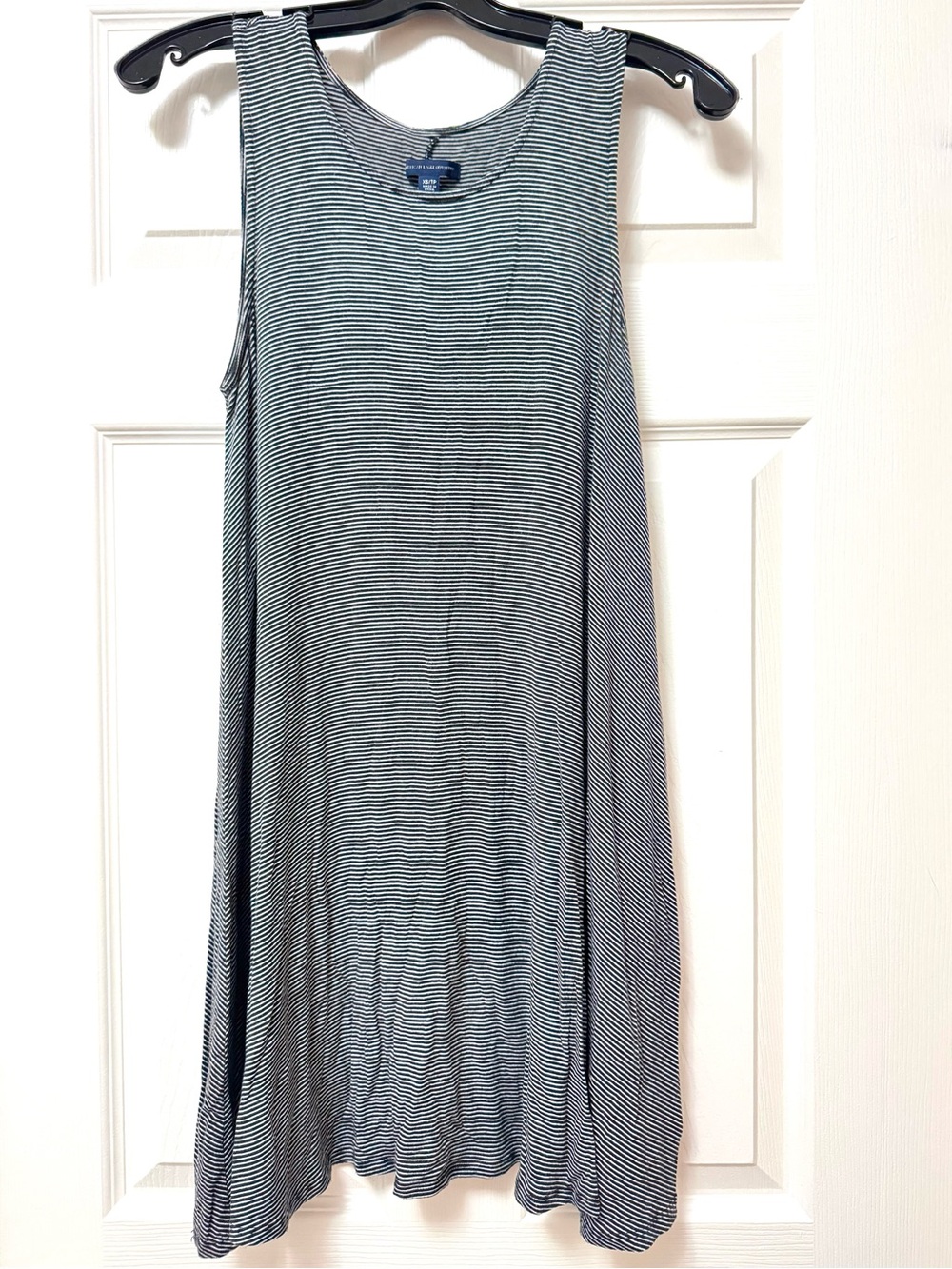 American Eagle Outfitters Black and White Striped Midi Tank Dress